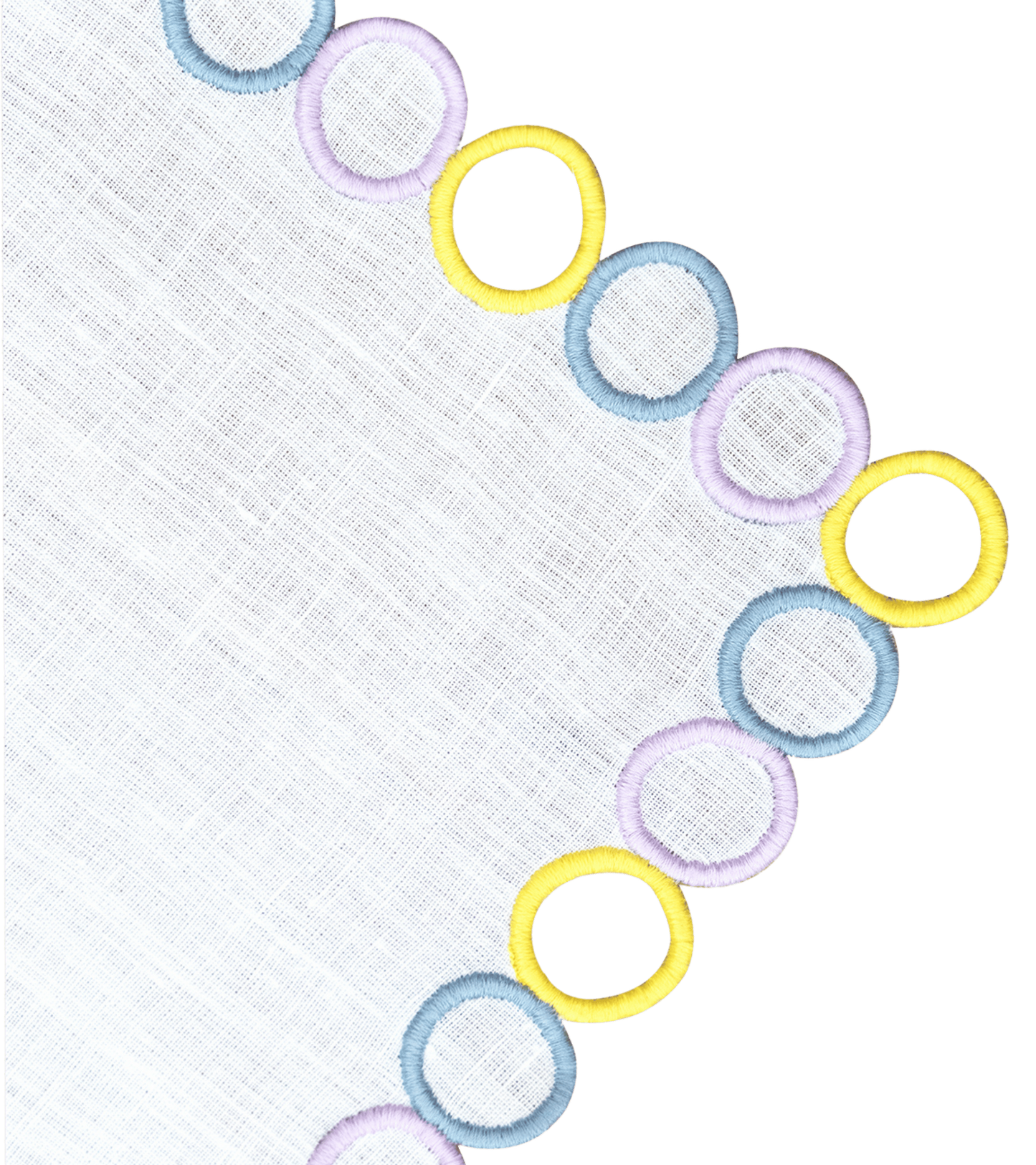 Hand Embroidered Circular Elegance Placemats 14" × 18" (Set of 4)