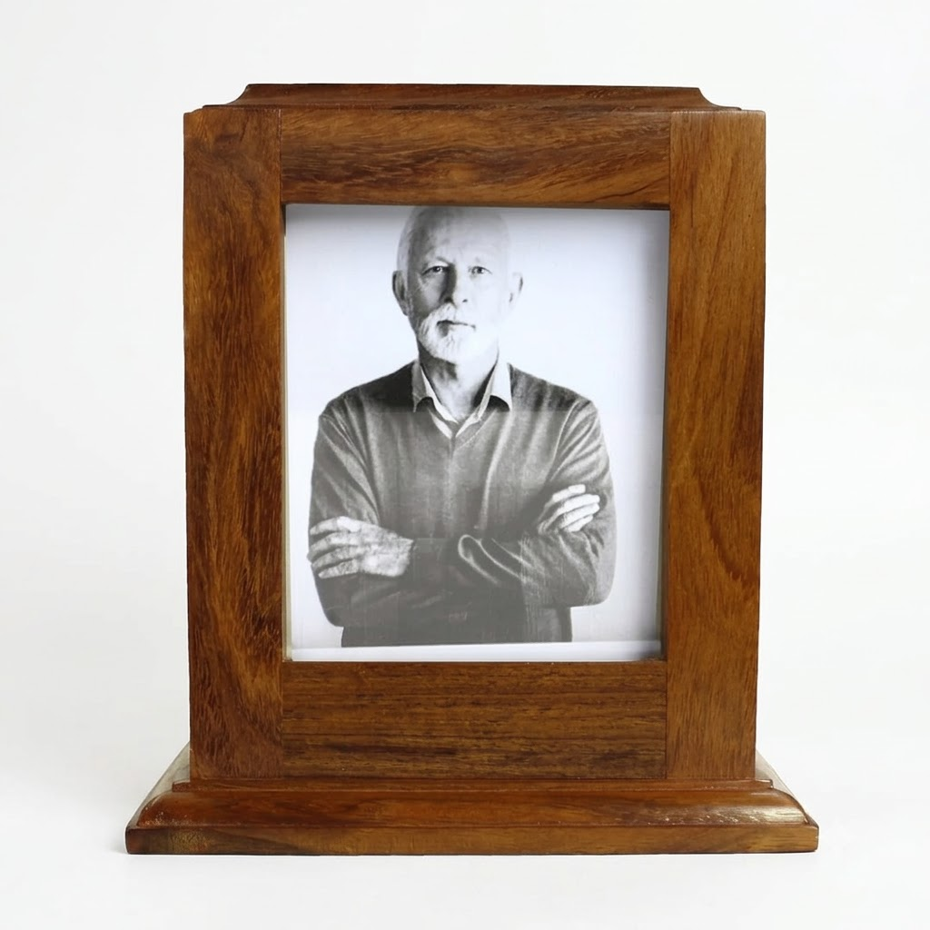 Portrait Urn with Photo Total Size 7"x7"x8"