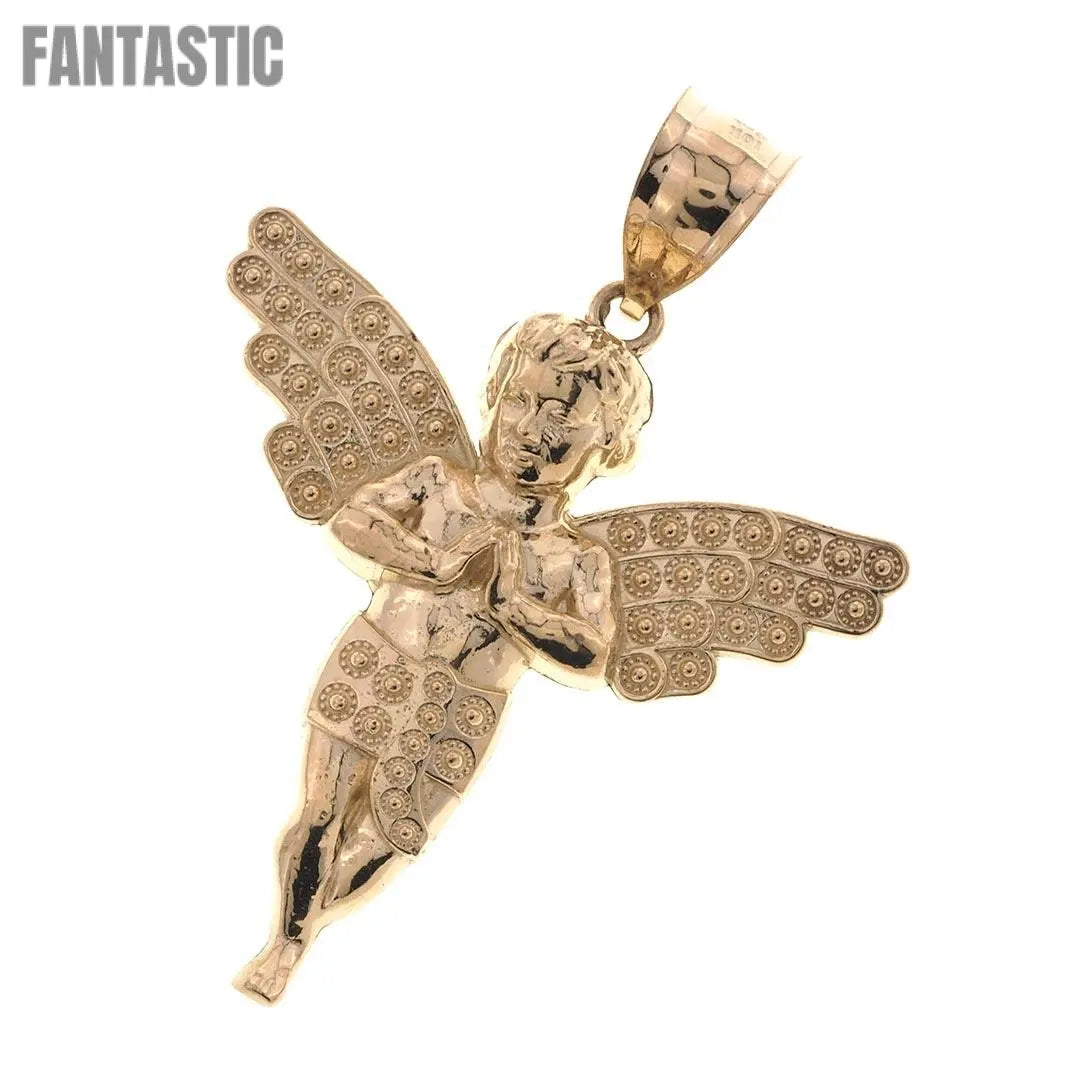 10K Gold Praying Baby Angel Pendant
