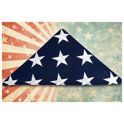 PRE-Folded Premium US Burial Flag, Fully Embroidered