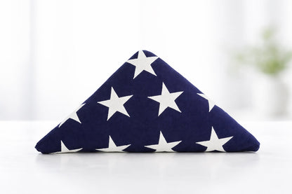Pre-Folded American Flags - Fit 3'x5' American Flag or Fit 5'x9.5' American Casket Flag.