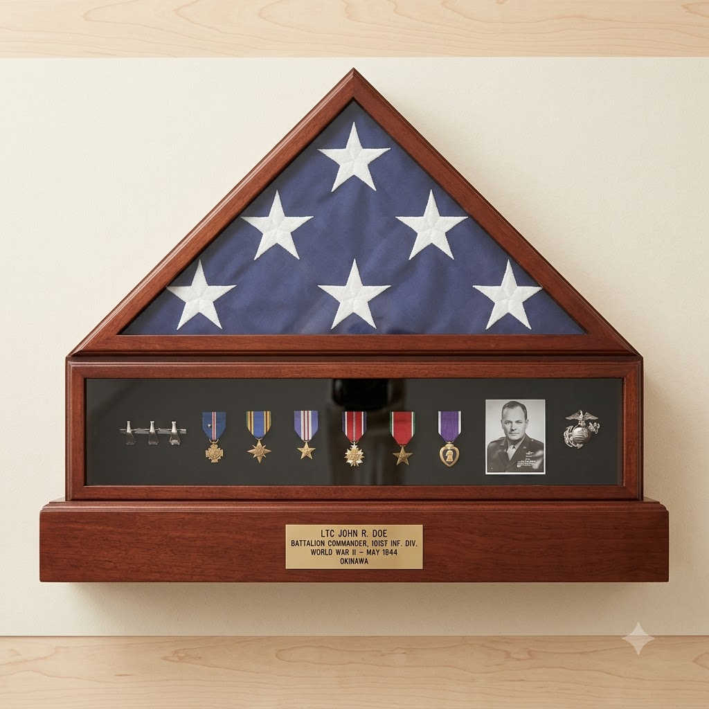 Presidential Pedestal Flag Medal Display