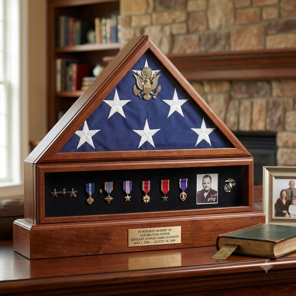 Presidential Pedestal Flag Medal Display