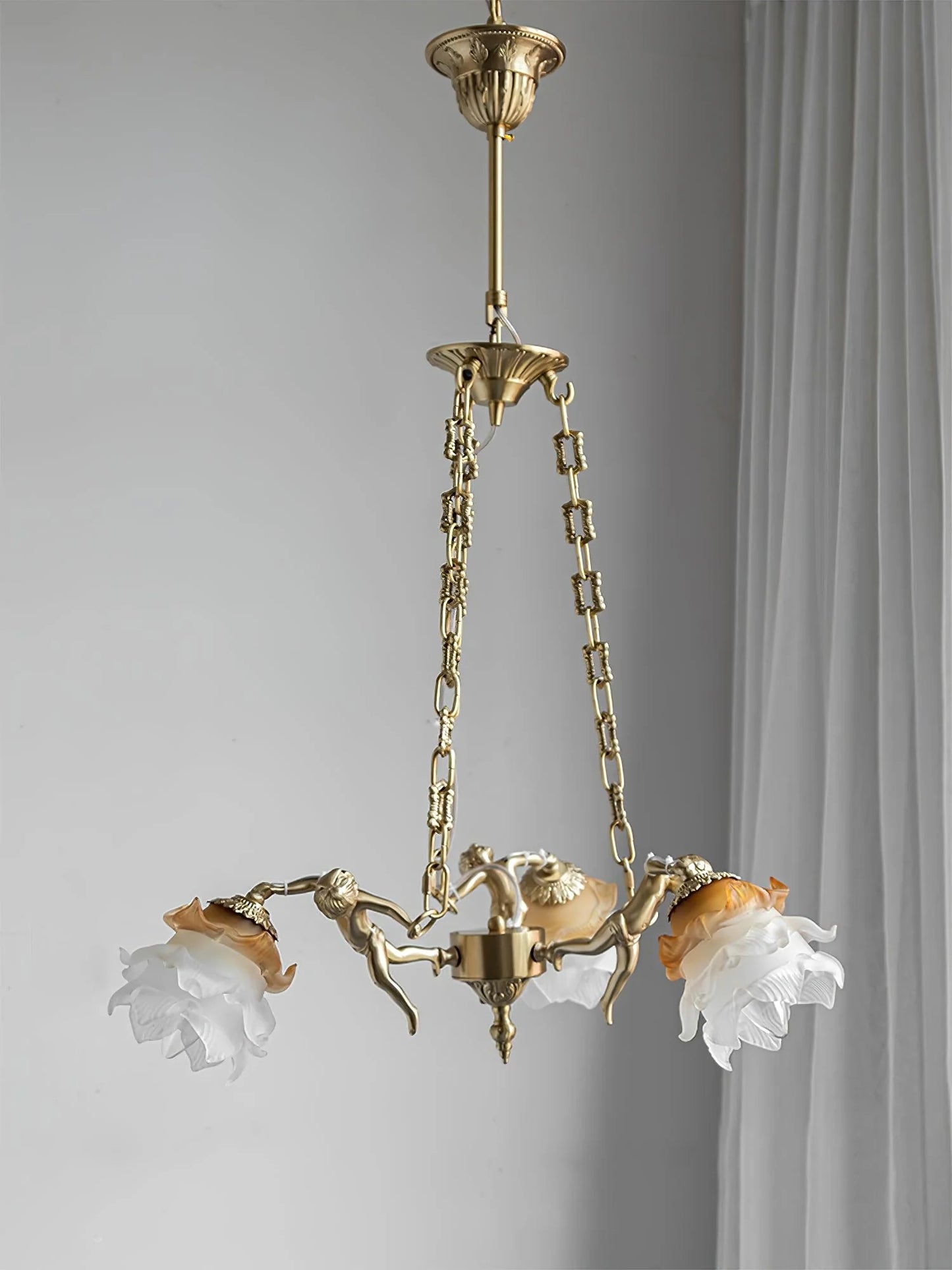 Putti Statuettes Brass Suspension
