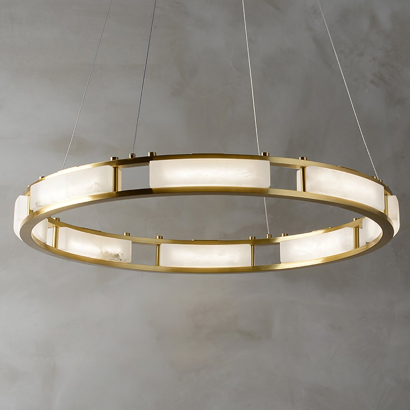 Round Qatar Alabaster Chandelier