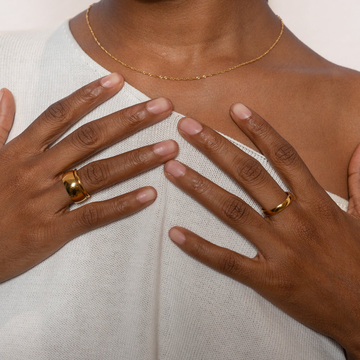 Classic 2mm Band Titanium PVD Gold Ring
