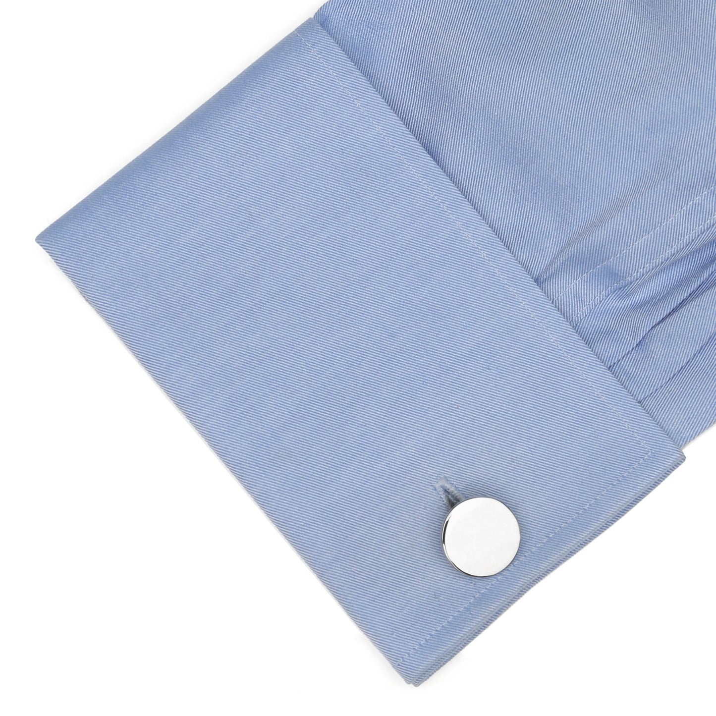 Sterling Silver Infinity Edge Round Engravable Cufflinks