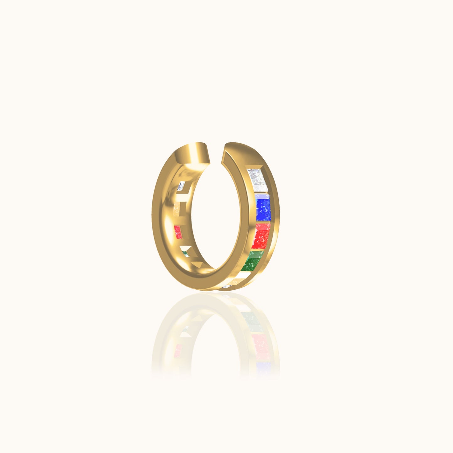 Single Rainbow CZ Embellished Ear Cuff