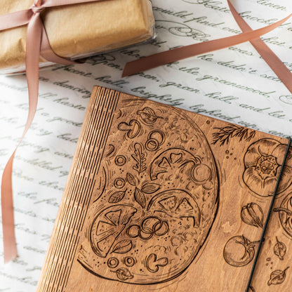 Wooden Recipe Book – Pizza Recipes