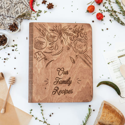 Wooden Recipe Book – Tomatoes Theme