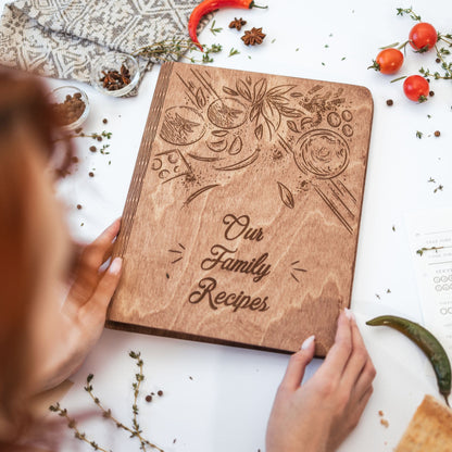 Wooden Recipe Book – Tomatoes Theme