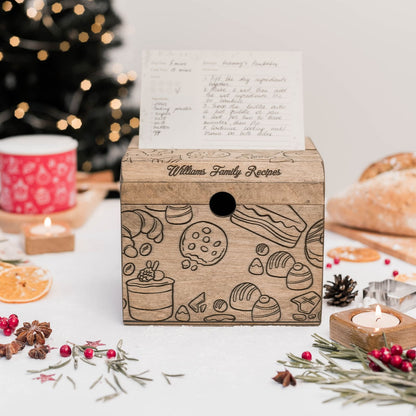 Wooden Recipe Box – Pastries Collection