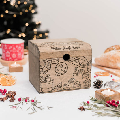 Wooden Recipe Box – Pastries Collection