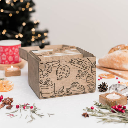 Wooden Recipe Box – Pastries Collection