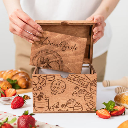 Wooden Recipe Box – Pastries Collection