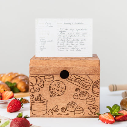 Wooden Recipe Box – Pastries Collection