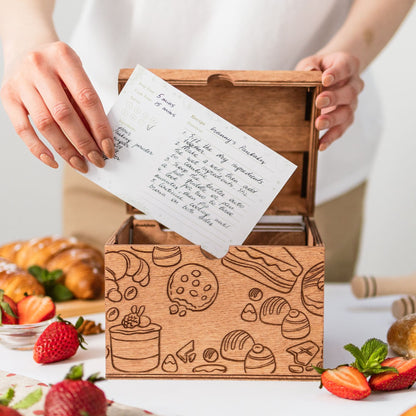 Wooden Recipe Box – Pastries Collection