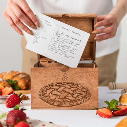 Wooden Recipe Box – Pies & Desserts