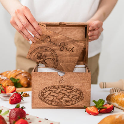 Wooden Recipe Box – Pies & Desserts
