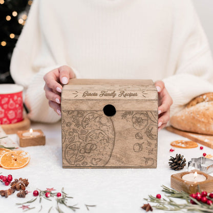 Wooden Recipe Box – Pizza Lovers Edition