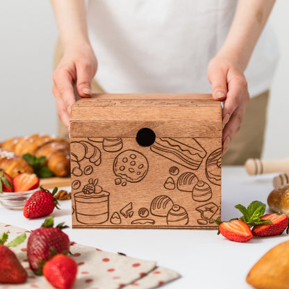 Wooden Recipe Box – Pastries Collection