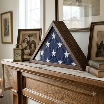 Red Oak Flag Display Case