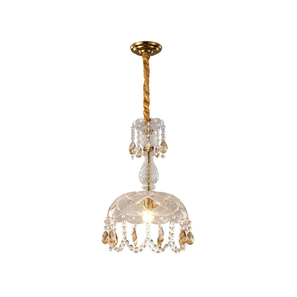 Rondelle Crystal Flower Pendant Lamp
