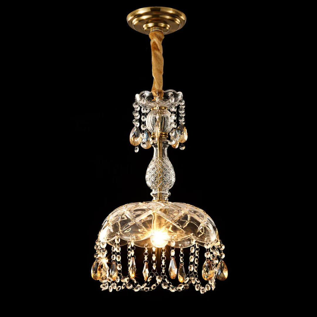 Rondelle Crystal Flower Pendant Lamp