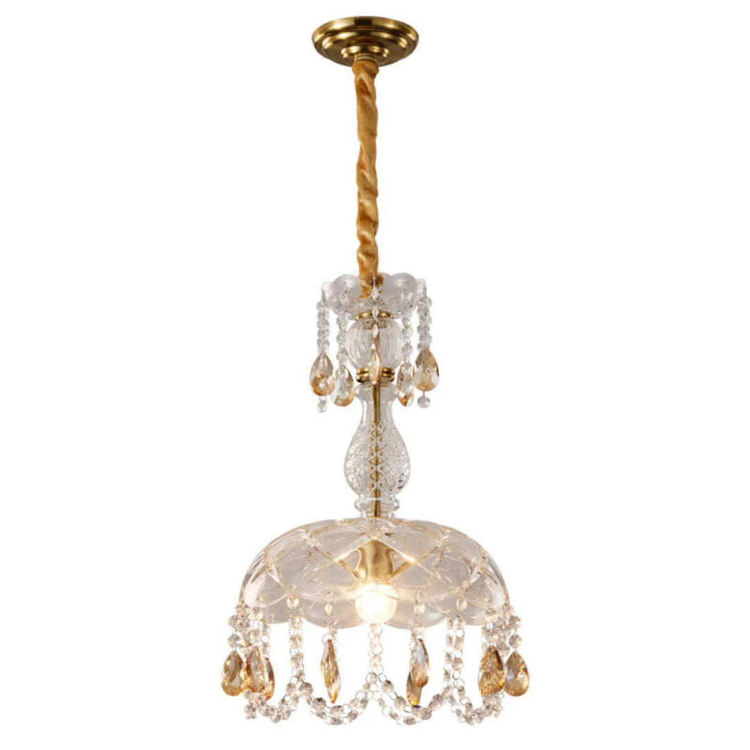 Rondelle Crystal Flower Pendant Lamp