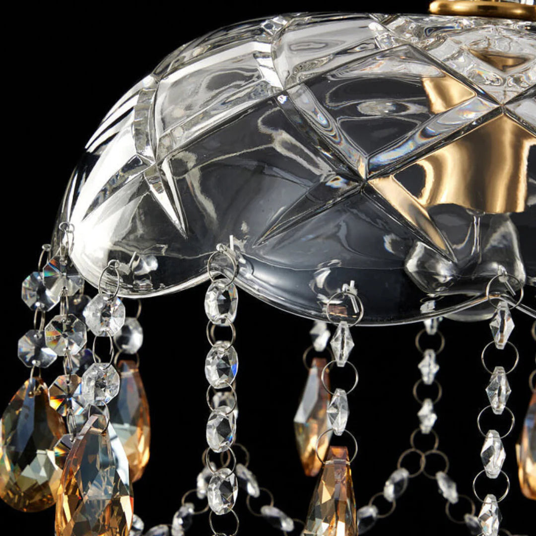 Rondelle Crystal Flower Pendant Lamp