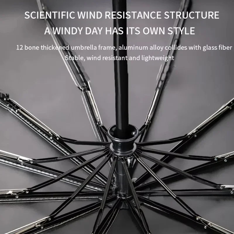 24 Bone Folding Umbrella Fully Automatic Double Bone SPF 50 UV Protection Rain Resistance Strong Wind Resitance Umbrella