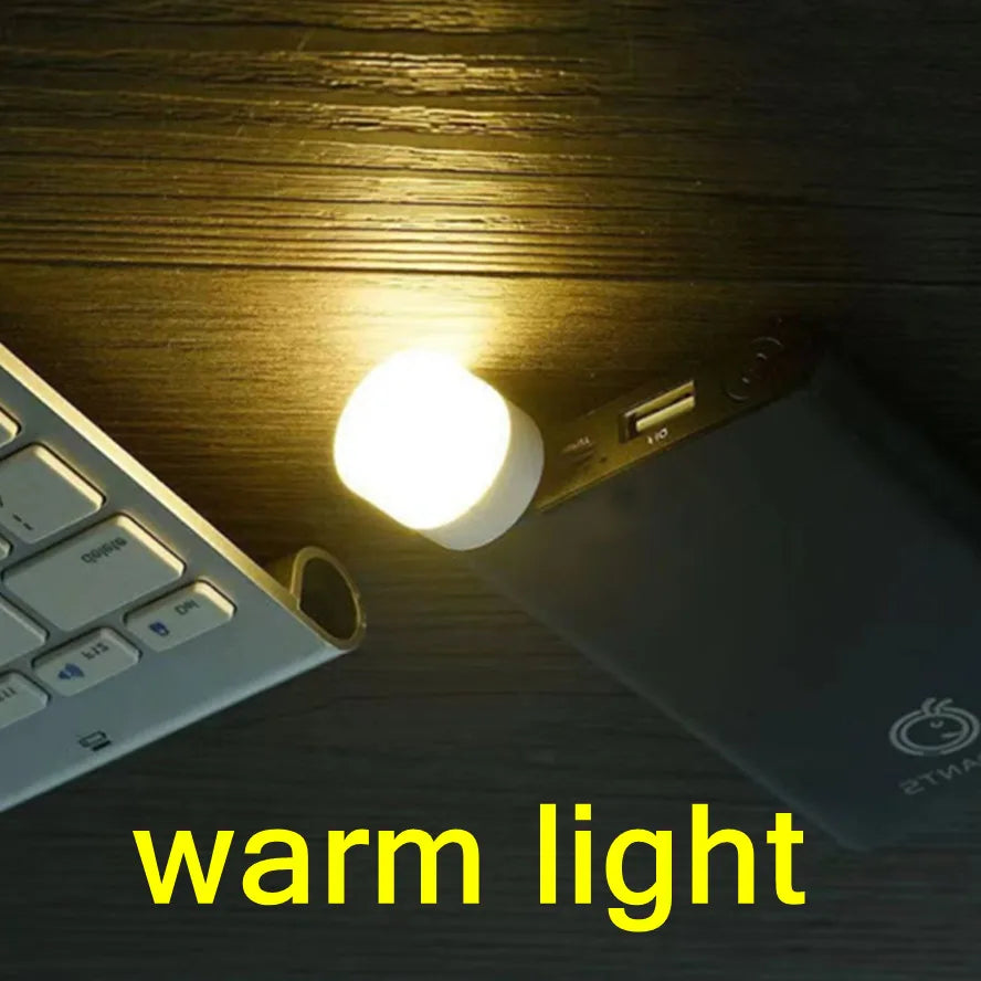Small USB Plug Lamp LED Night Light Computer Mobile Power Charging Mini Book Lamps LED Eye Protection Square Reading Light