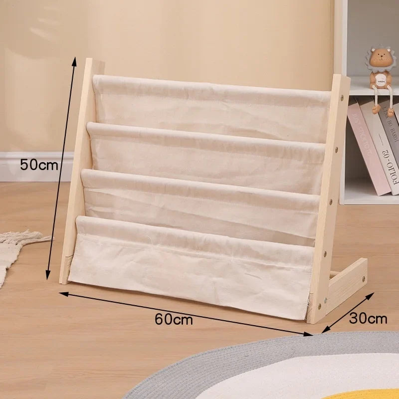 Household Solid Wood Floor To Ceiling Bookshelf Removable Multi-Layer Storage Bookshelf Children'S Picture Book Storage Rack