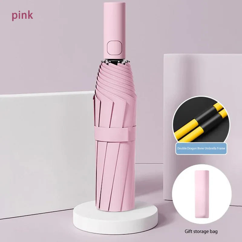24 Bone Folding Umbrella Fully Automatic Double Bone SPF 50 UV Protection Rain Resistance Strong Wind Resitance Umbrella