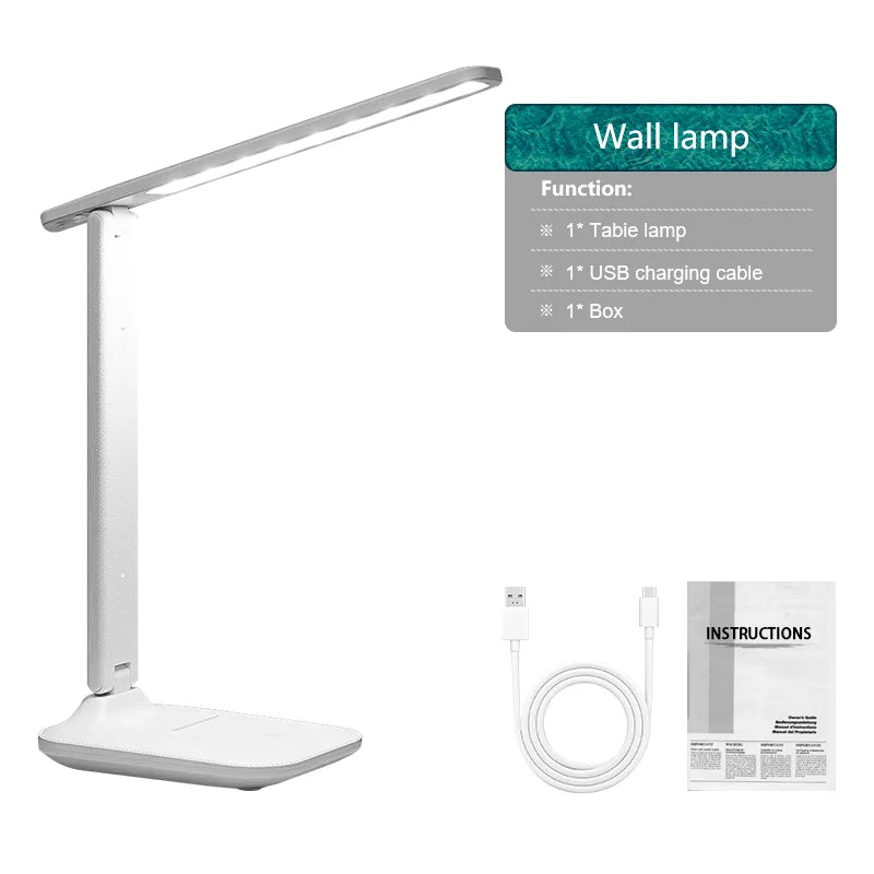 Eye Protection Table Lamp LED Rechargeable Dimmable Wireless Folding Desk Lamp Night Light For Children Study Reading Room Decor