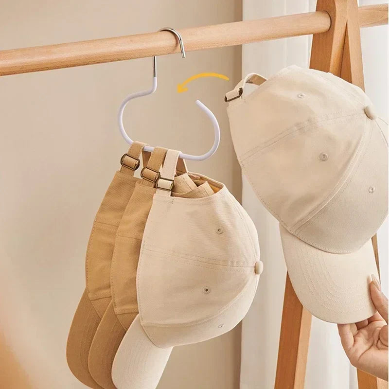Durable Circle Ring Hat Hanger Non-marking Non-slip Hat Storage Hook Scarf Towel Tie Hanging Rack Hats Display Rack Saving Space