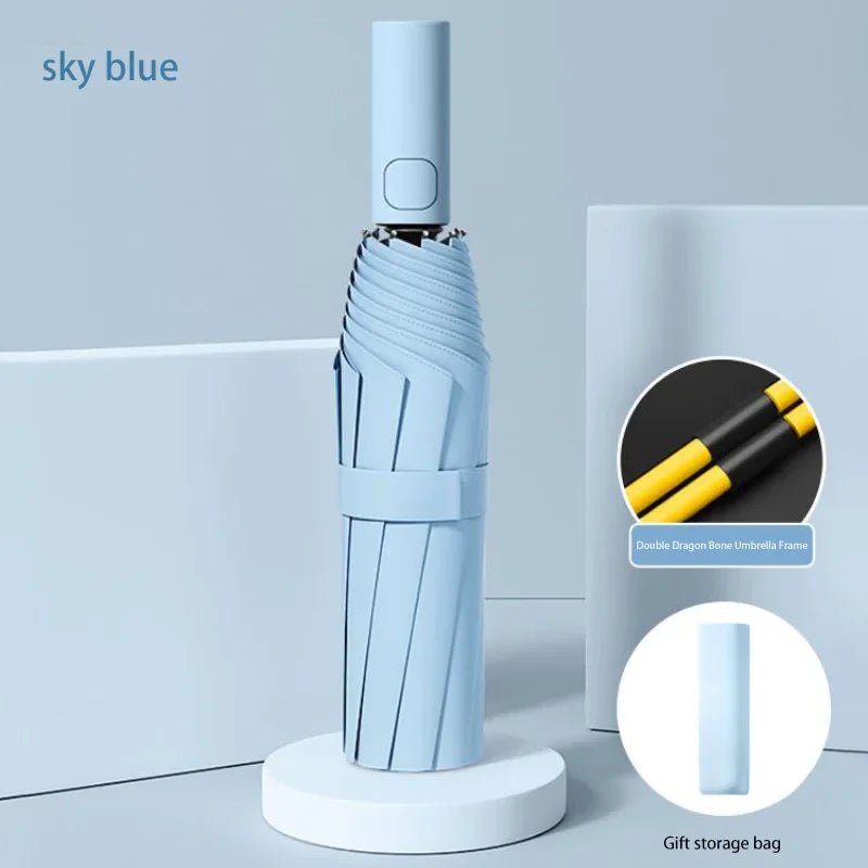 24 Bone Folding Umbrella Fully Automatic Double Bone SPF 50 UV Protection Rain Resistance Strong Wind Resitance Umbrella