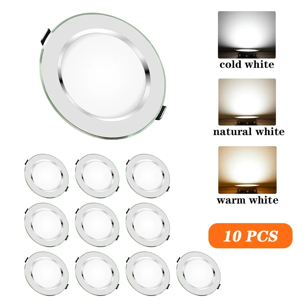 10pcs/Lot LED Downlight 5W 9W 12W 15W Recessed Ceiling Lamp Round LED Panel Down Lights Spotlight For Living Room Lighting