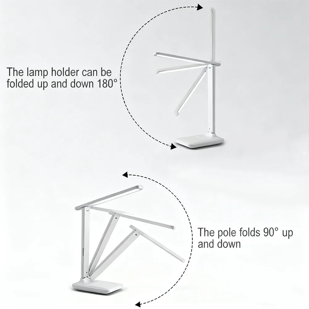 Eye Protection Table Lamp LED Rechargeable Dimmable Wireless Folding Desk Lamp Night Light For Children Study Reading Room Decor