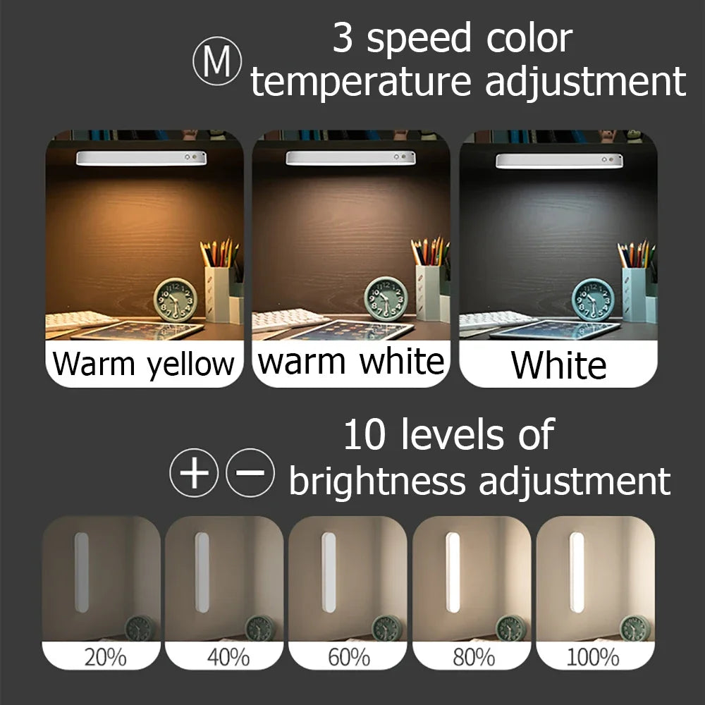 Magnetic LED Night Light Desk Lamp USB Rechargeable Dimming Table Lamp Computer Study Office Reading Stand Light for Bedroom