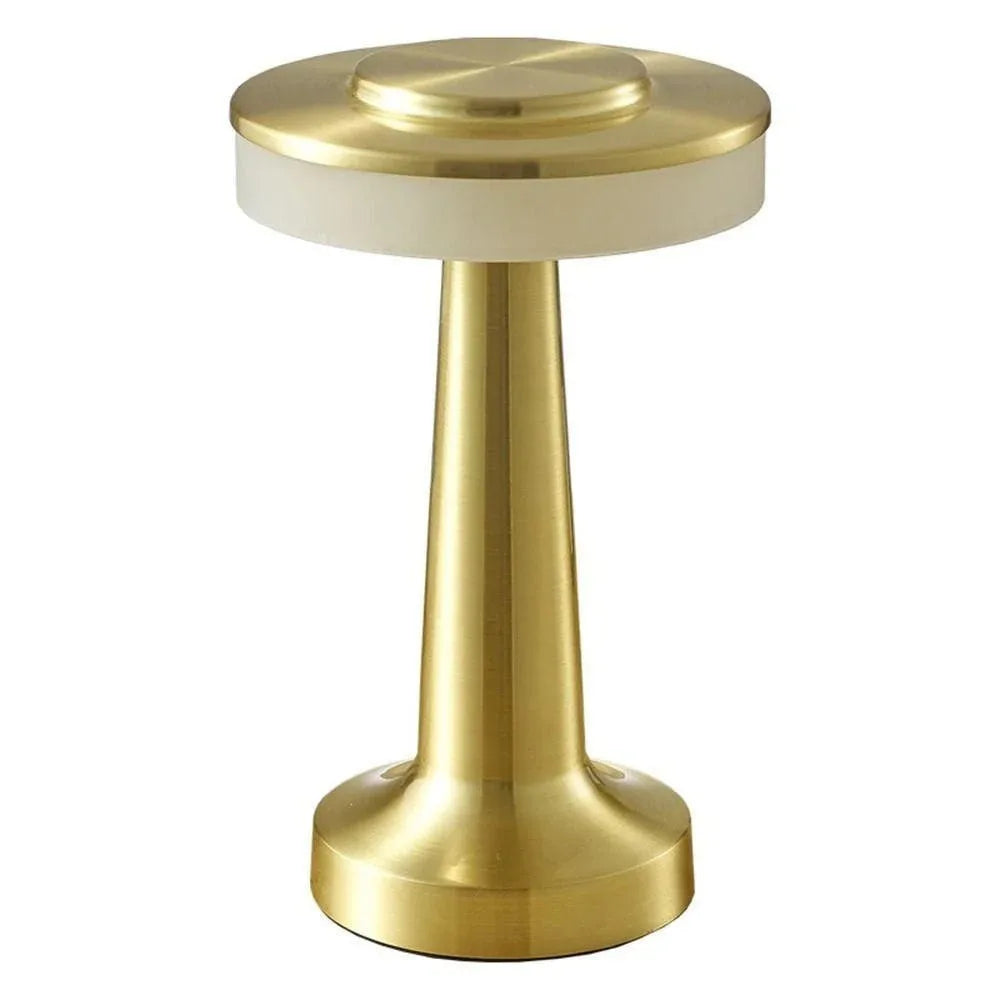 Gold Retro LED Table Lamp Touch Dimmable Rechargeable Desk Light for Restaurant Coffee Bar Atmosphere Backlight Home Bedroom Dec
