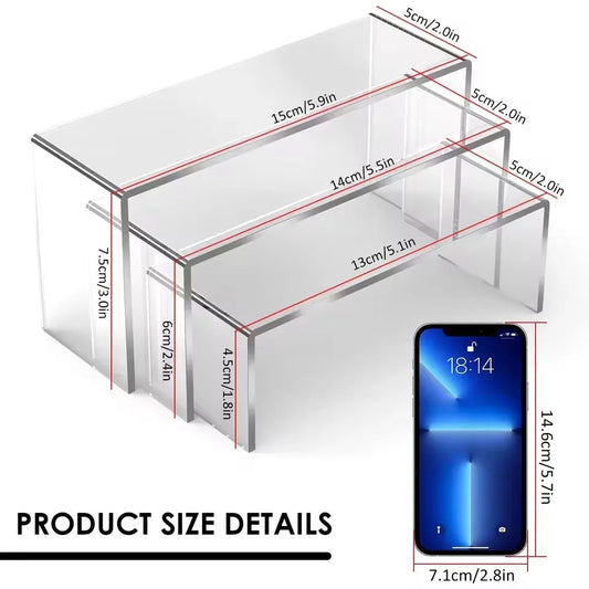 3/6/9/12Pc Clear Acrylic Display Stand Cosmetic Bag Jewelry Showcase Cup Holder for Home Shop statue Model Pottery Display Riser