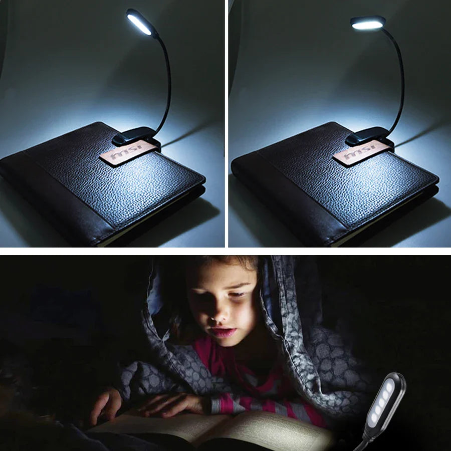 Mini portable LED book light eye protection reading light flexible adjustable direction non-rechargeable battery study lamp bedr