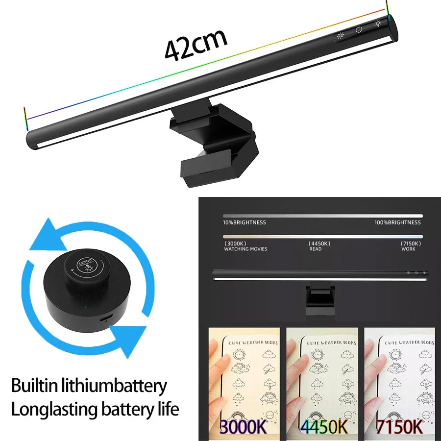 RGB Displays Monitor Light Bar Strip Eye Care Lighting Work Game Learning Reading Dimming Table Light Strip RGB Atmosphere Lamp