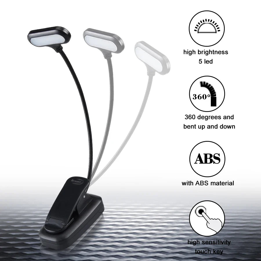 Mini portable LED book light eye protection reading light flexible adjustable direction non-rechargeable battery study lamp bedr