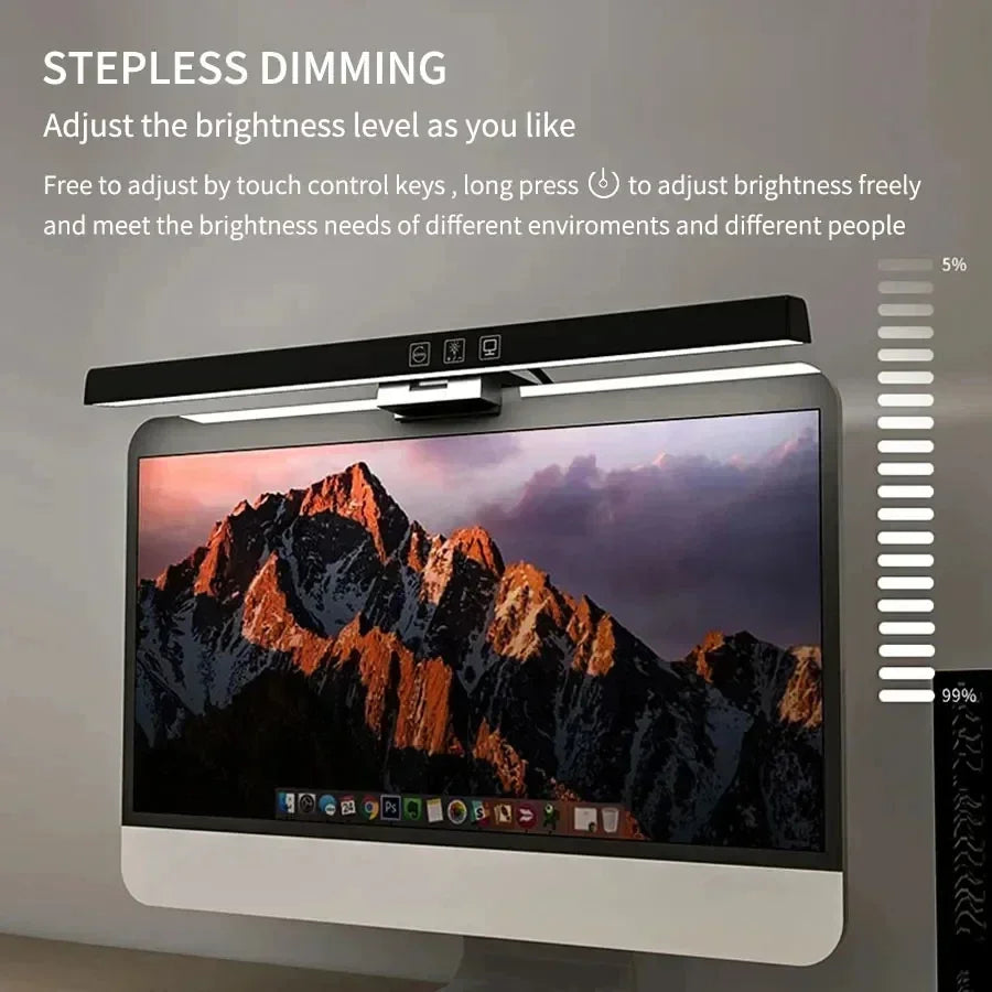 33cm 50cm LED Computer Screen Light Hanging Desk Lamp USB Plug in Monitor Bar Lights Dimmable 3 Colors Office Study Reading Lamp