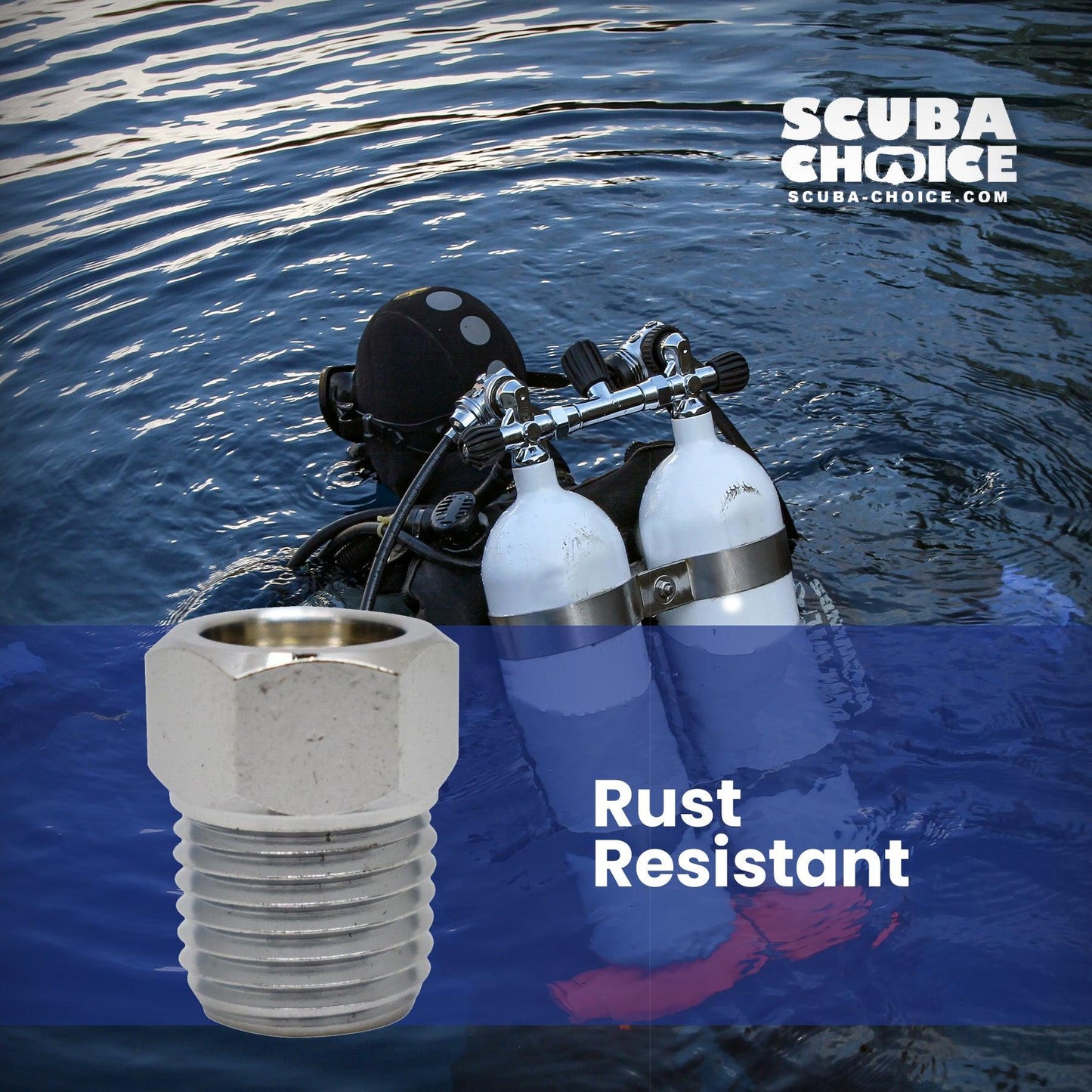 Scuba Choice Scuba Diving Female 3/8-24 TO Male 1/4"NPT Adaptor