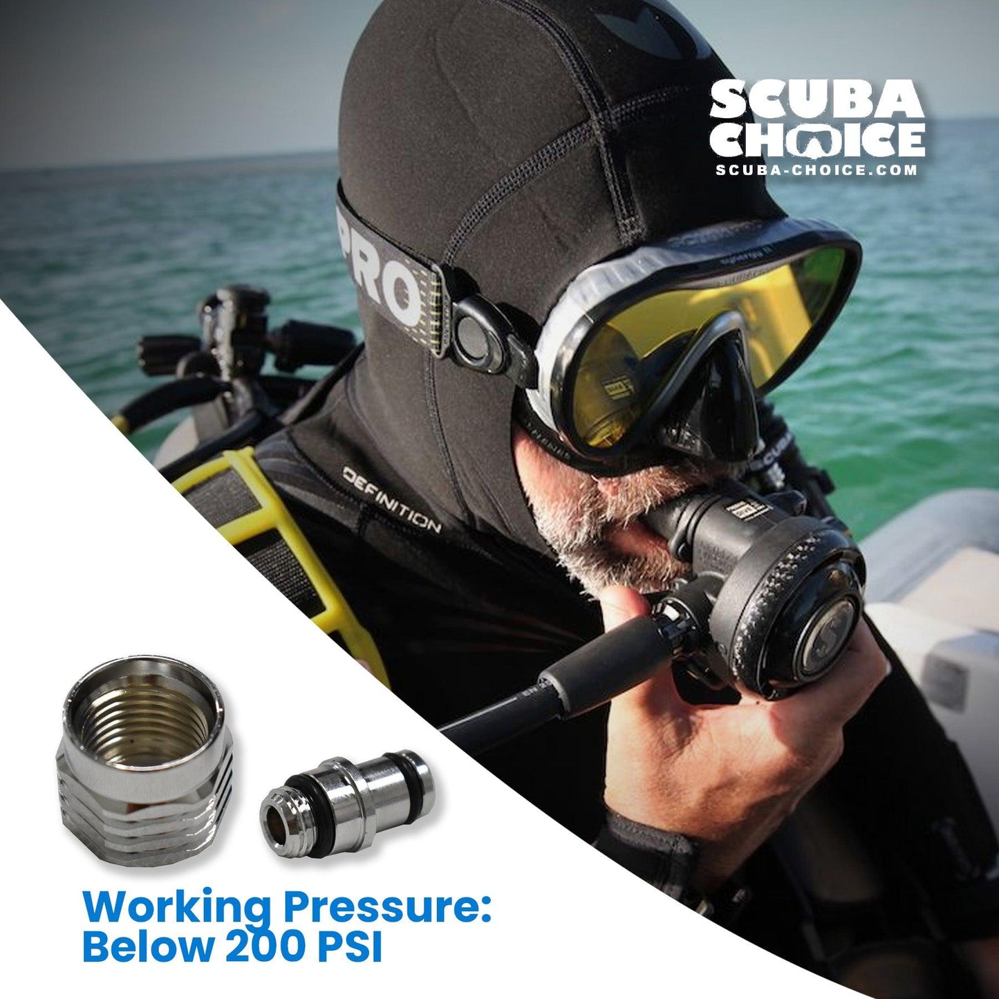 Scuba Choice Female 9/16-18" to Male 3/8-24" Adapter