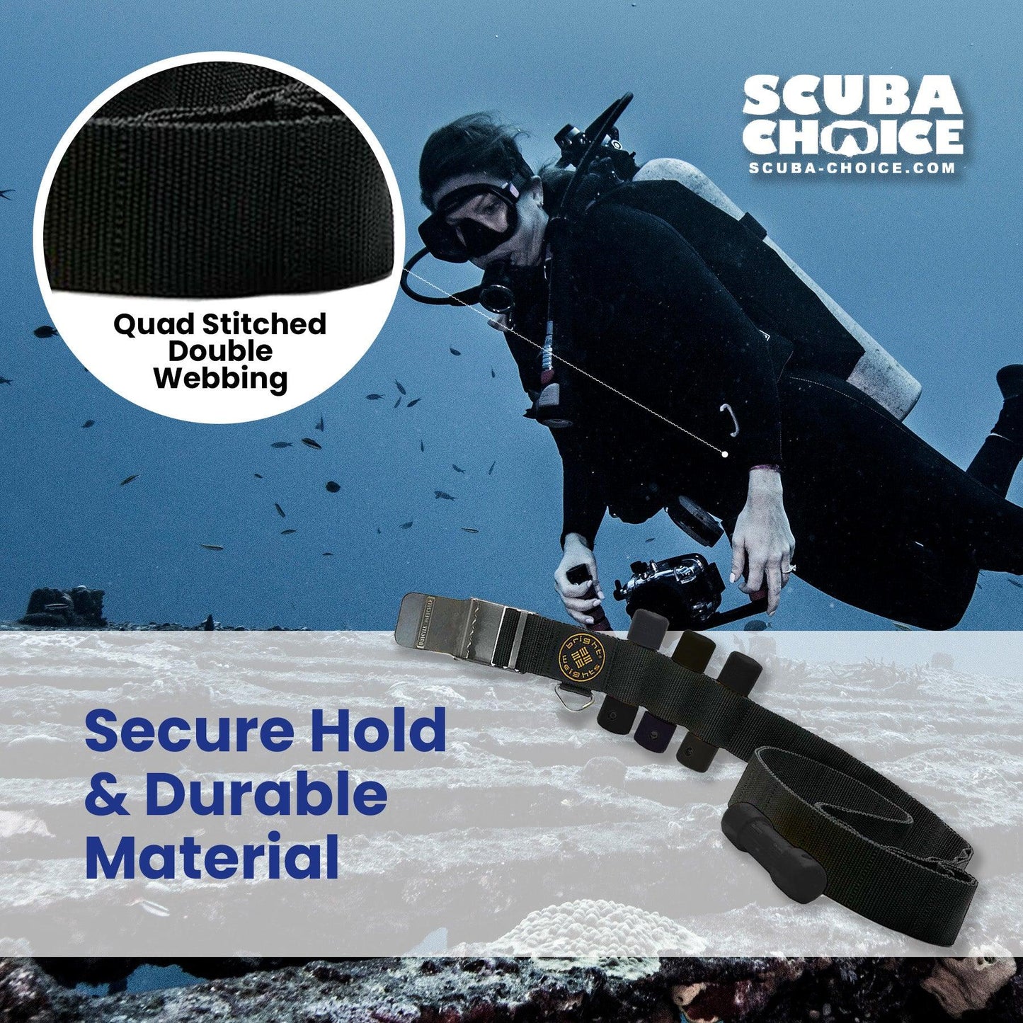 Scuba Diving Black Weight Belt w/4PCs Black Slug Weights Set