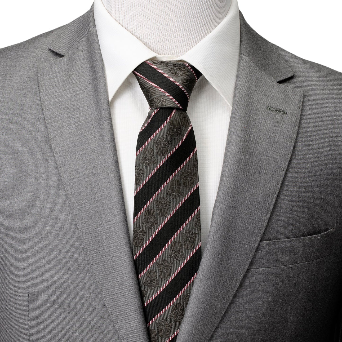Star Wars Darth Vader Black and Gray Striped Tie